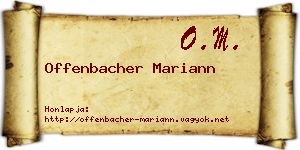 Offenbacher Mariann névjegykártya