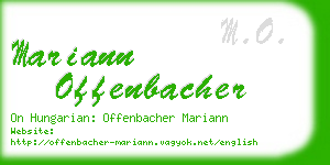 mariann offenbacher business card